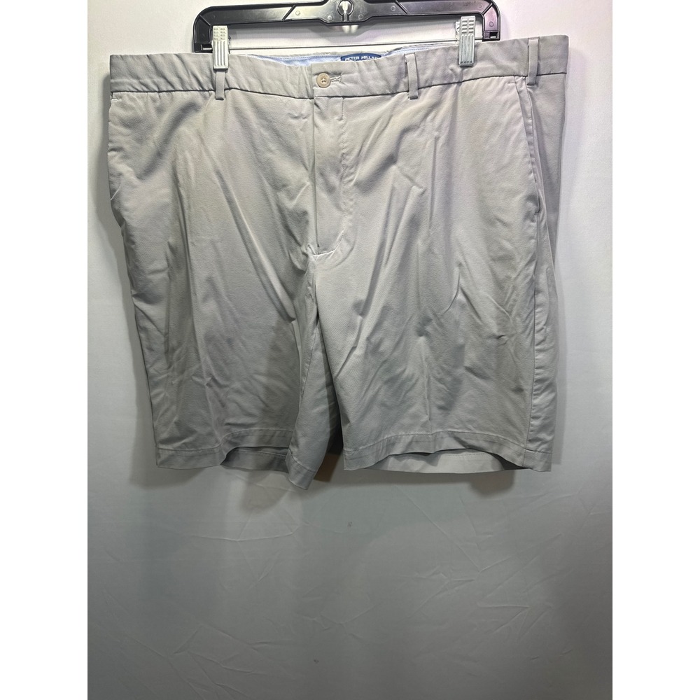 Peter Millar Crown Crafted Mens 42 Gray Performance Golf Shorts Flat Front